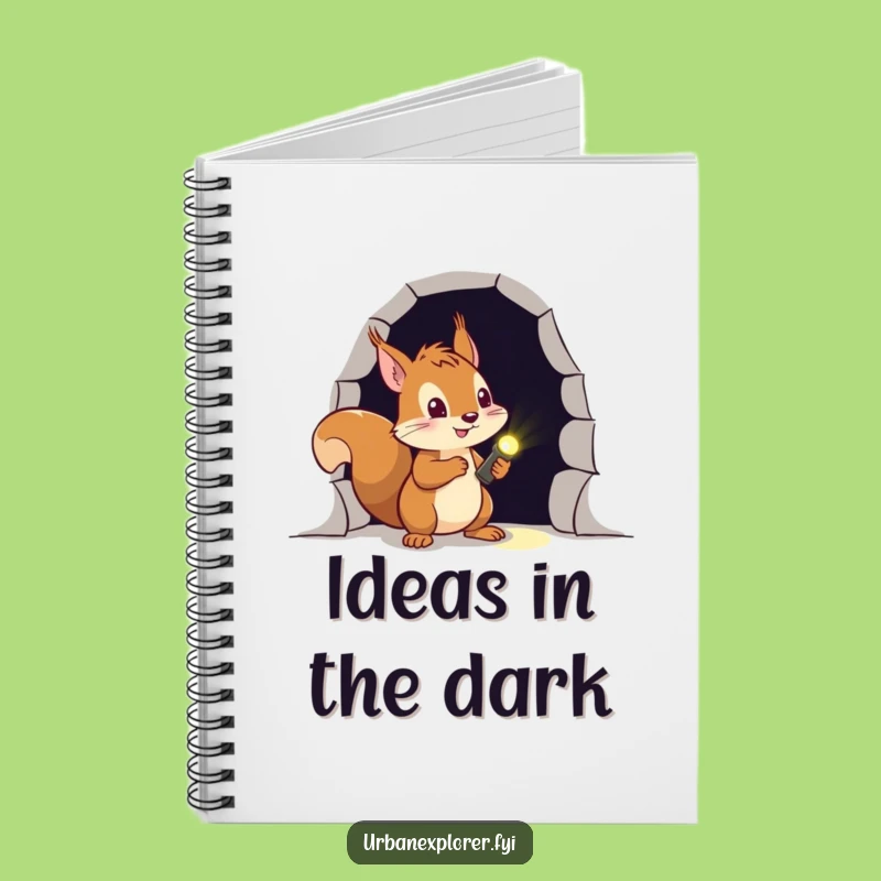 Funny Squirrel Explorer Notebook: Brave Ideas with Flashlight, Ideal Funny Gift for Writers