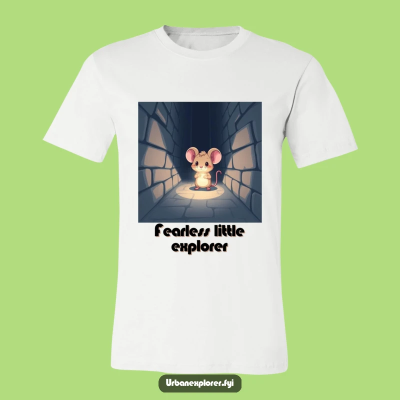 Funny Mouse Explorer T-Shirt: Tiny Light's Big Adventure, Hilarious Graphic Tee!
