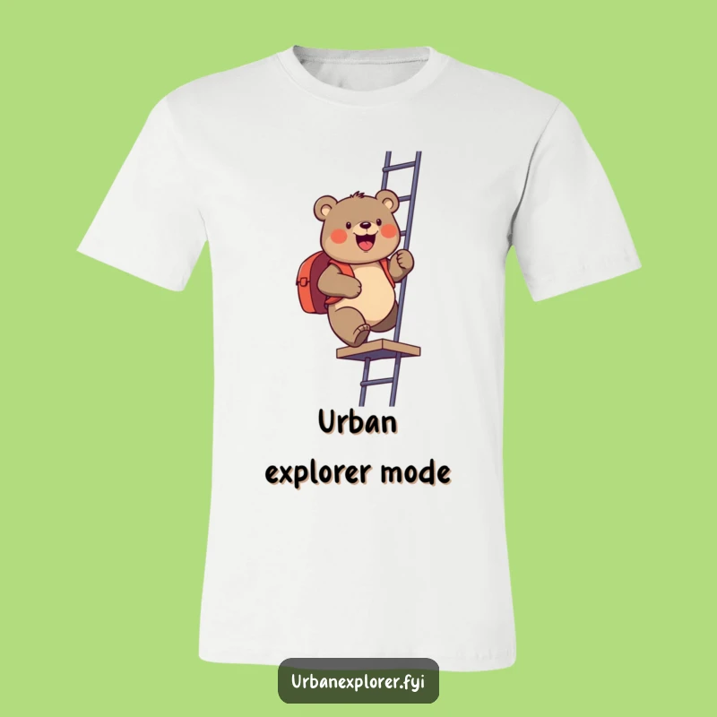 Funny Bear Fire Escape T-Shirt - Hilarious Outdoor Adventure Tee