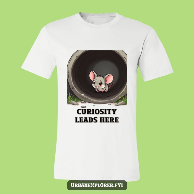 Funny Mouse T-Shirt: Curious Exploration Humor for Adventure Lovers