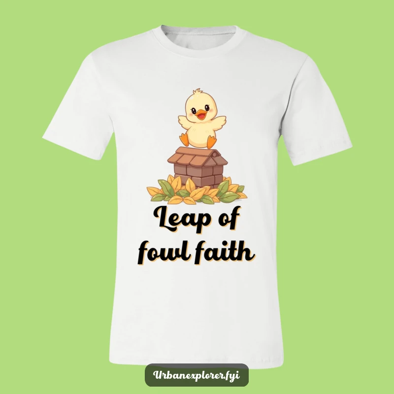 Funny Smiling Duckling Leap T-Shirt - Adorable & Comical Tee