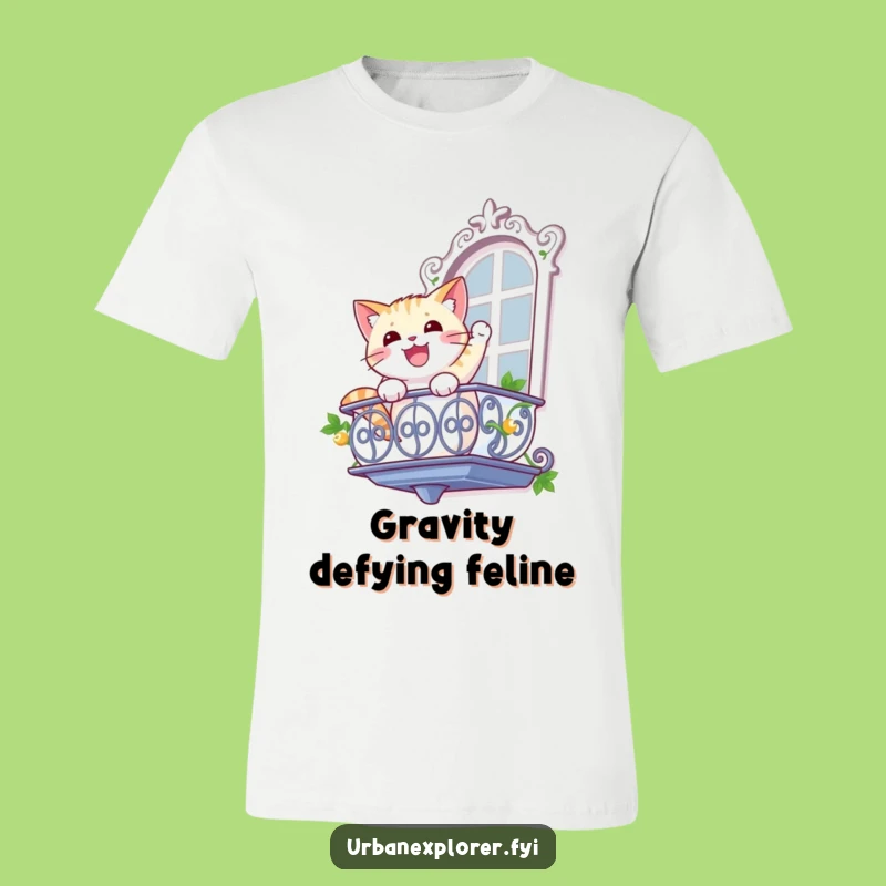 Funny Cat Rappelling T-Shirt: Comedic Feline Descent Tee, Perfect Humorous Gift