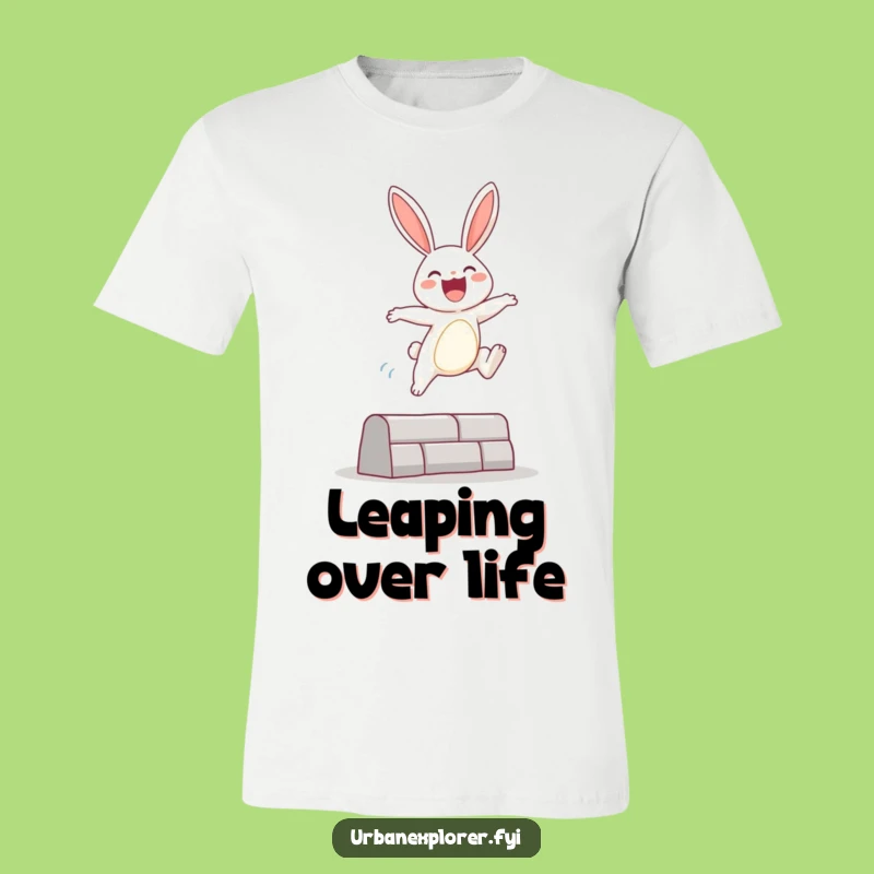 Funny Bunny Leap T-Shirt: Energetic Urban Jumper Tee Gift