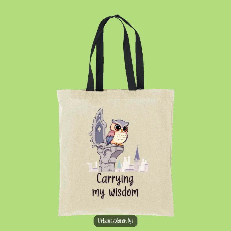 Funny Kawaii Owl Tote Bag - Hilarious City Survey Carryall