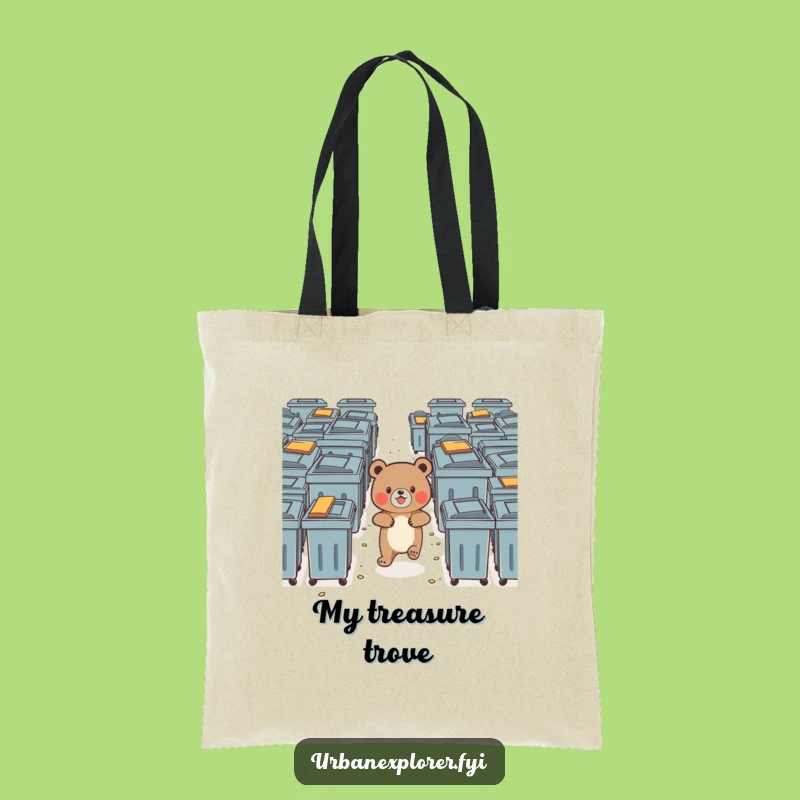Funny Bear Dumpster Tote Bag: Brave Explorer Carry-All, Eco Gift