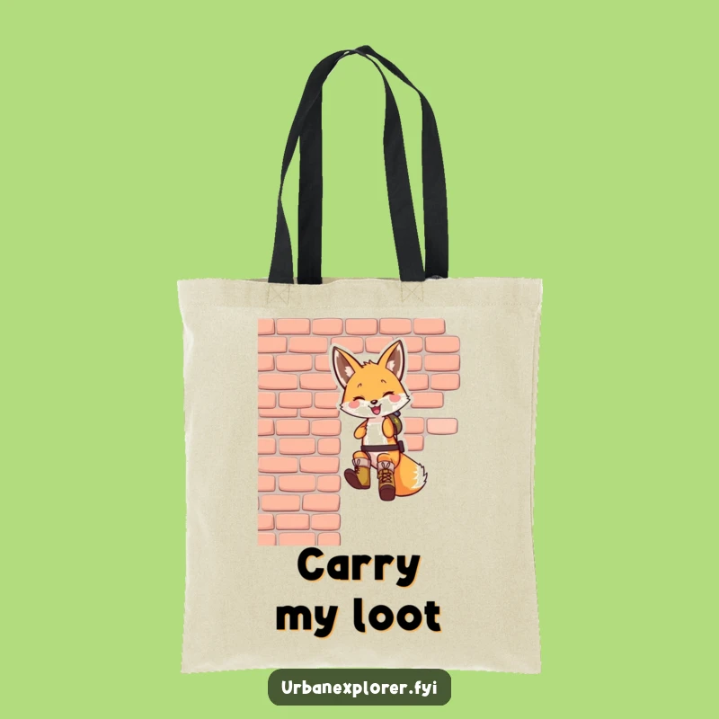 Funny Fox Rappelling Tote Bag - Carry Your Essentials with Adventurous Style