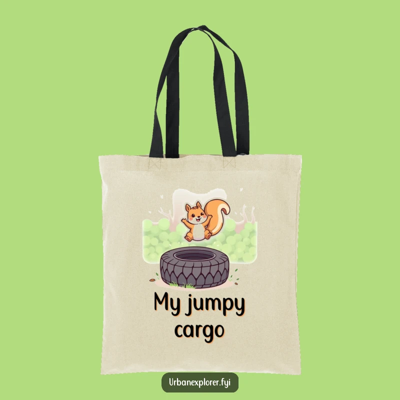 Funny Kawaii Squirrel Tote Bag: Durable Tire Leap Canvas Bag, Perfect Funny Gift