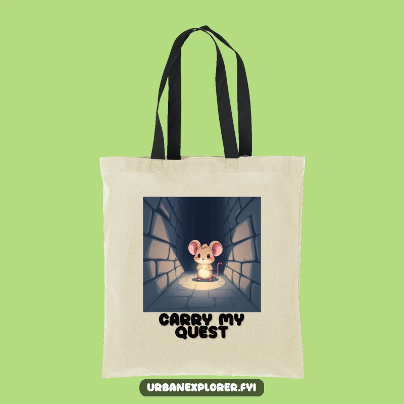 Funny Mouse Explorer Tote Bag: Tiny Adventurer's Carry-All, Practical Funny Gift!