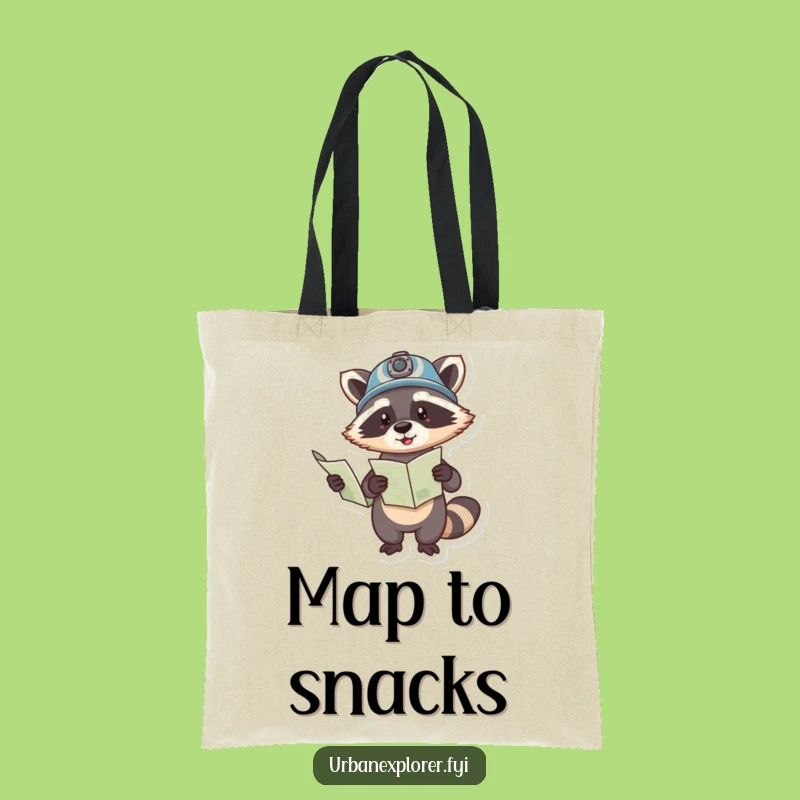 Funny Raccoon Map Tote Bag: Carry Your Treasures with This Funny Gift